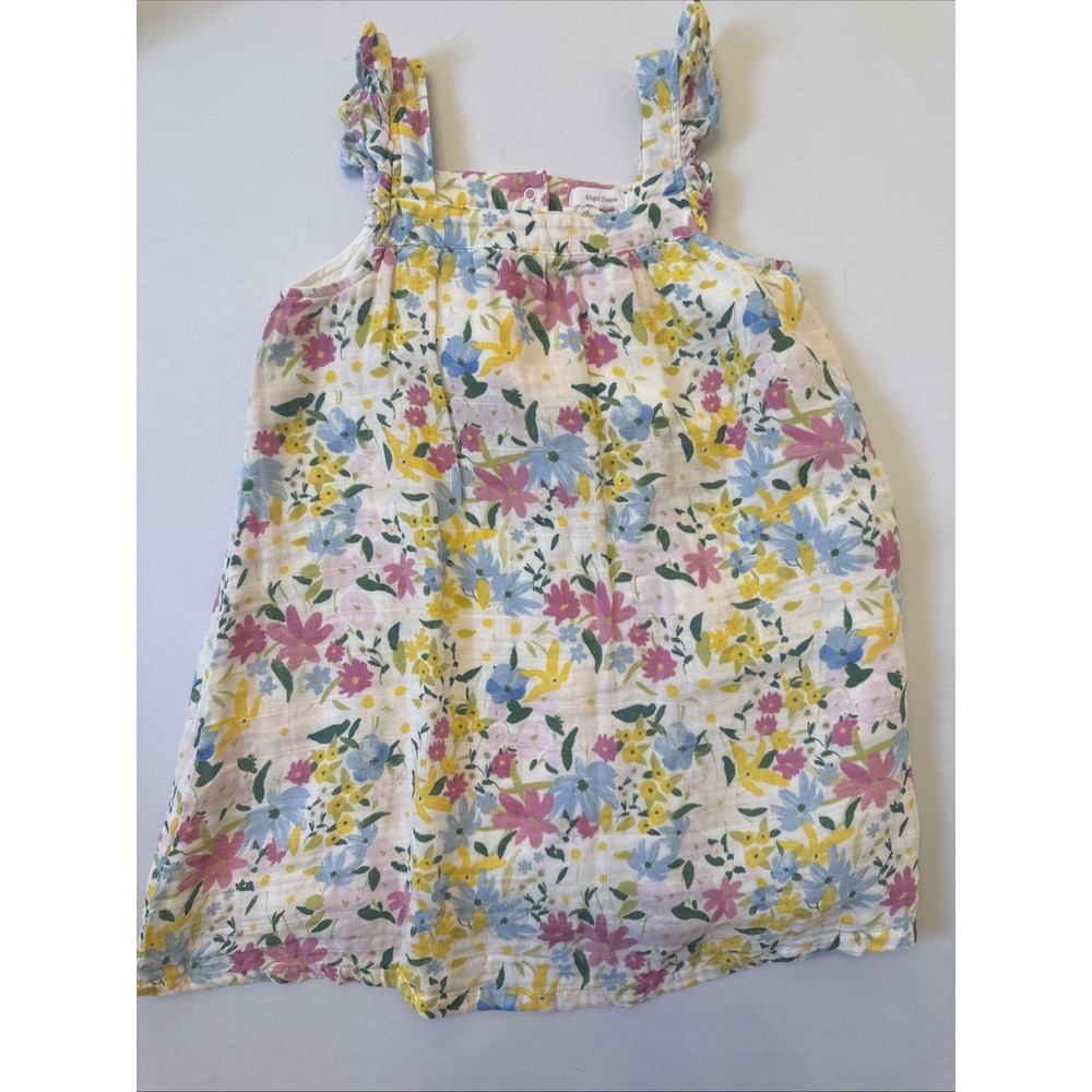 Angel Dear multicolor floral knit dress featuring ruffle straps 4T Girls